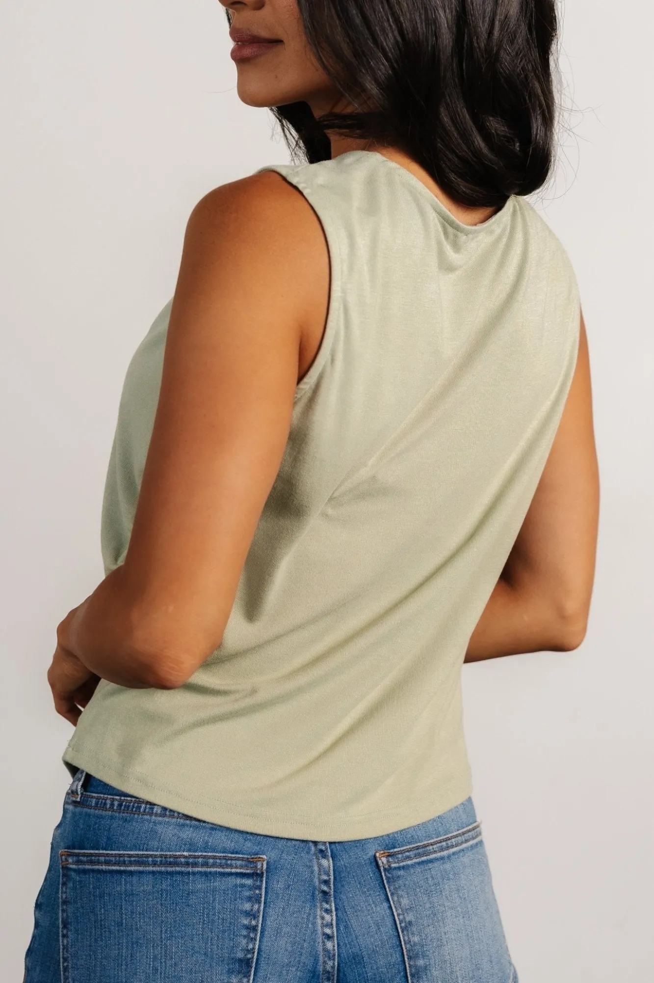 Baltic Born Jia Ruched Tank Top | Light Sage