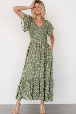 Baltic Born Joanie Smocked Dress | Green Floral