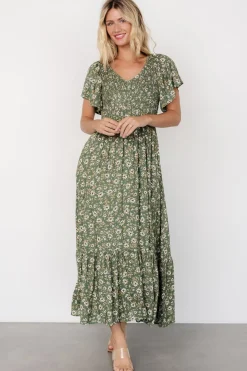 Baltic Born Joanie Smocked Dress | Green Floral