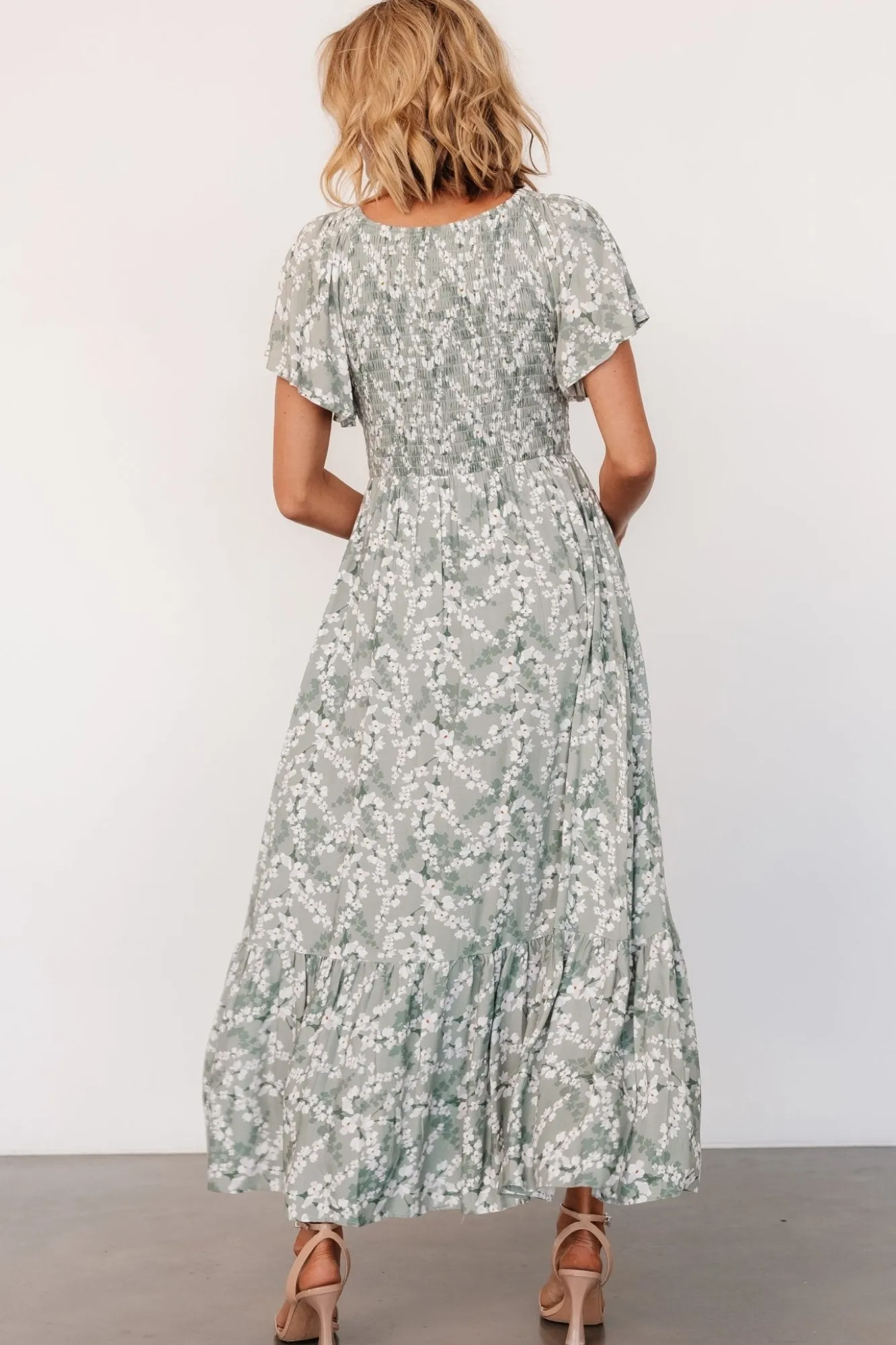 Baltic Born Joanie Smocked Dress | Sage + Off White Floral