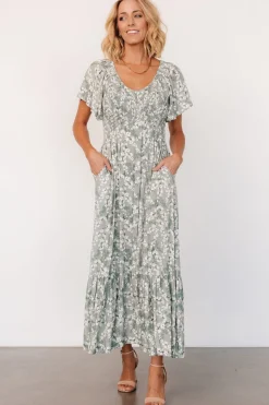 Baltic Born Joanie Smocked Dress | Sage + Off White Floral