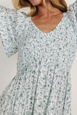 Baltic Born Joanie Smocked Dress | White + Sage