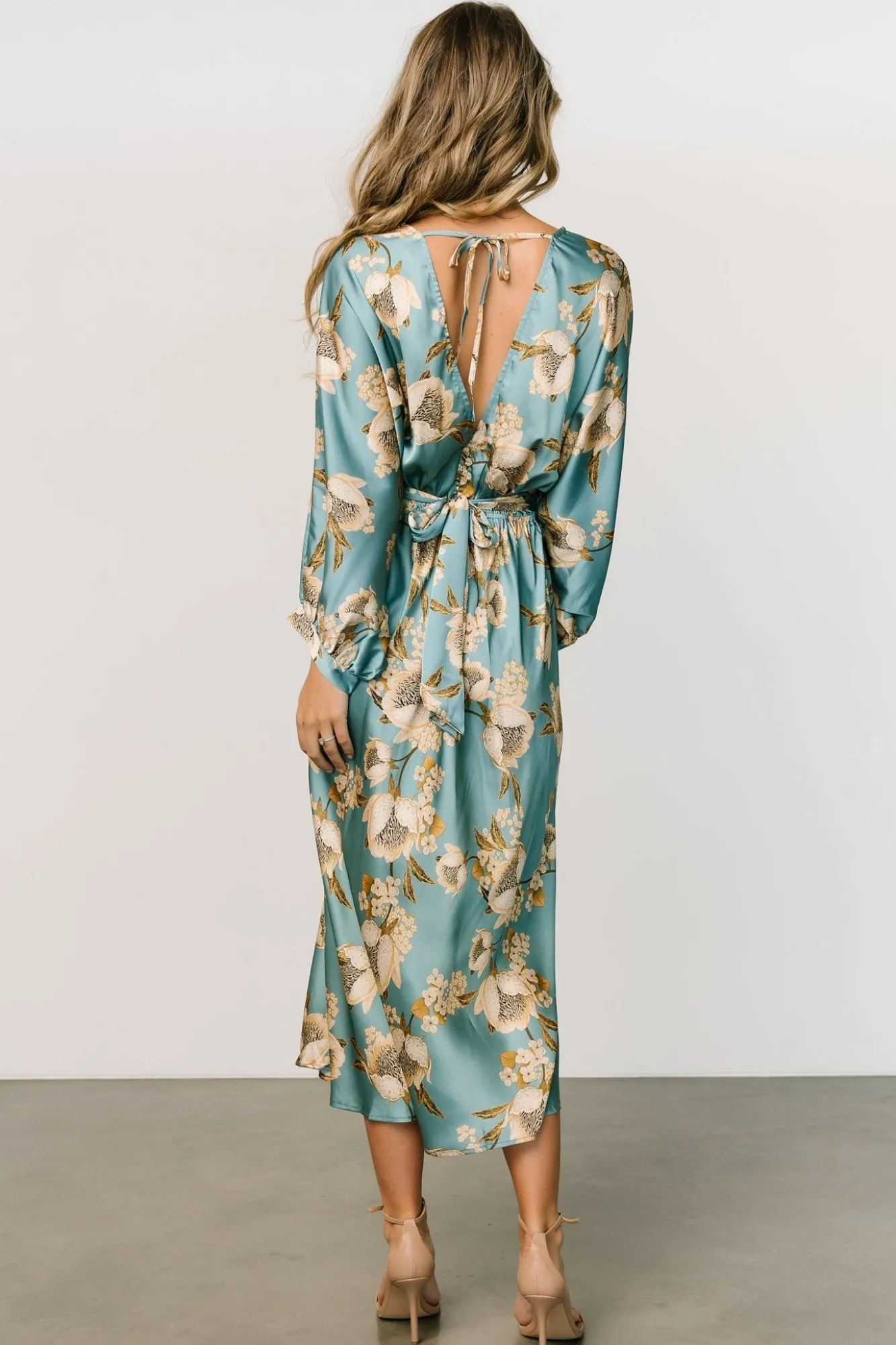 Baltic Born Joni Satin Midi Dress | Blue Multi