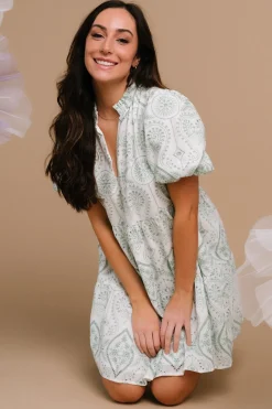 Baltic Born Josie Eyelet Babydoll Dress | White + Sage