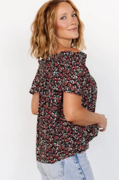 Baltic Born Jude Boho Top | Black + Red