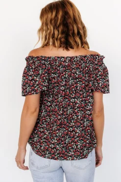 Baltic Born Jude Boho Top | Black + Red
