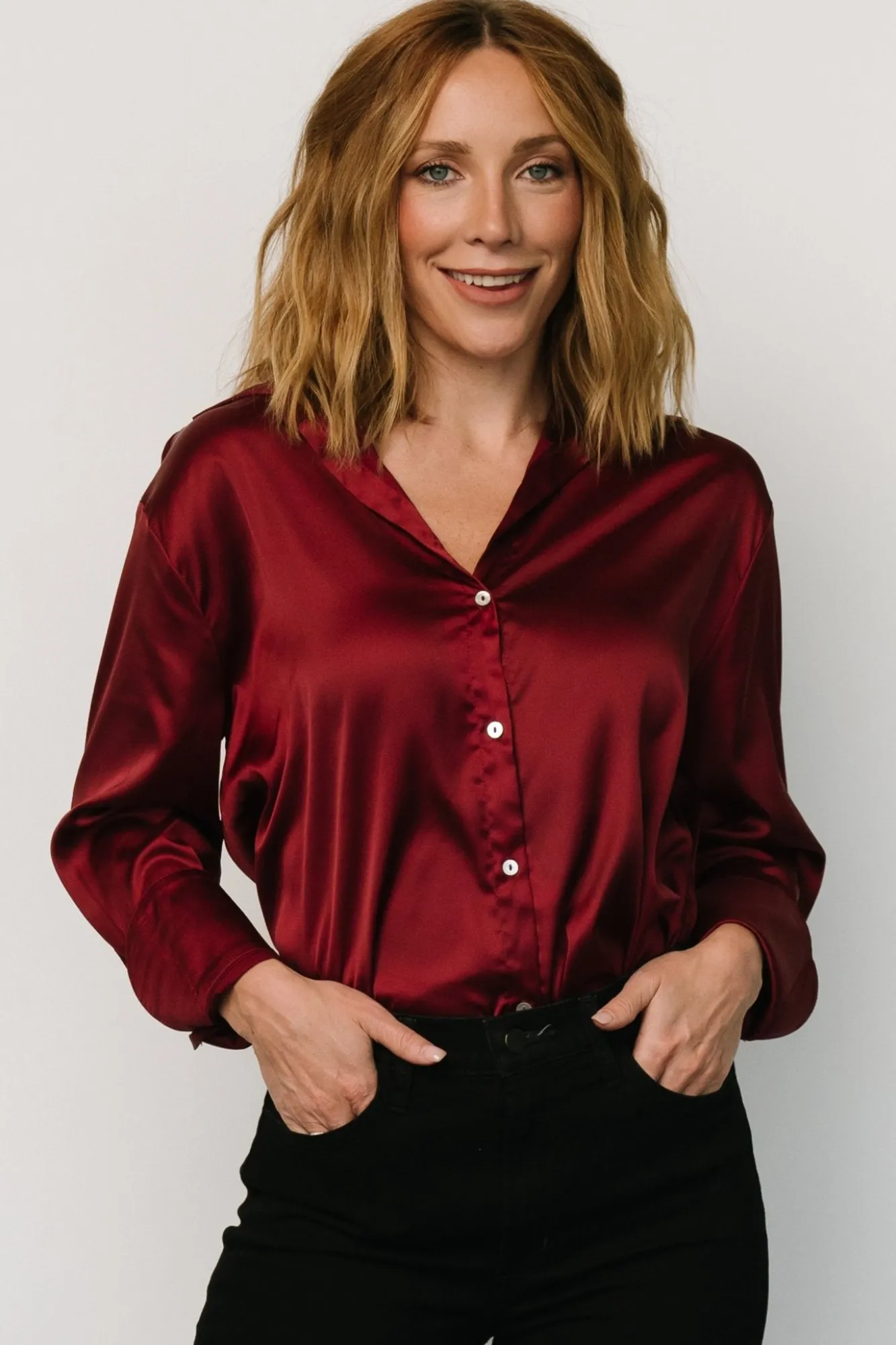Baltic Born Kacey Satin Button Up Top |