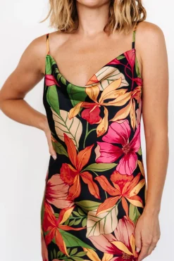 Baltic Born Kala Slip Midi Dress | Black Multi Floral