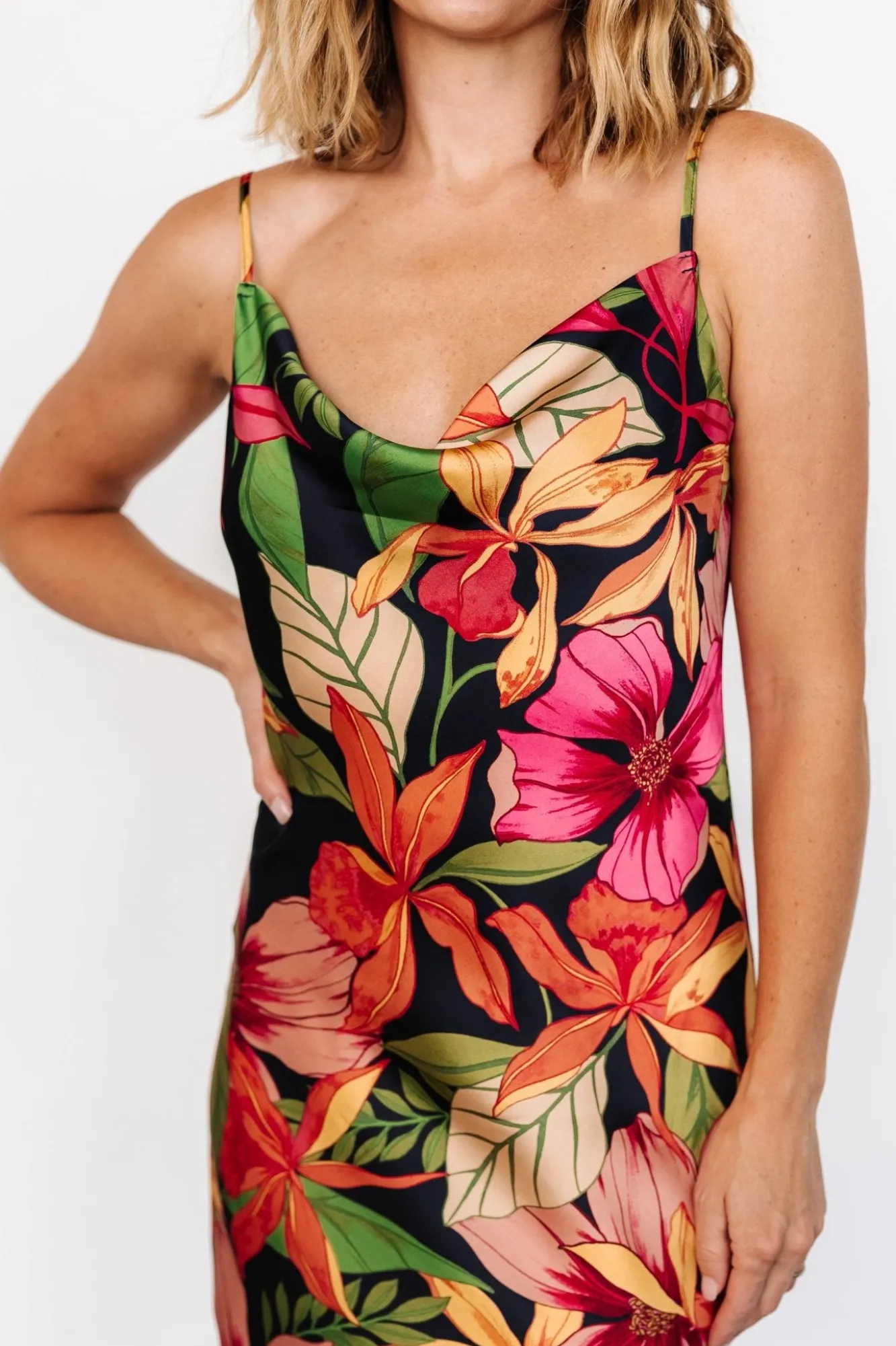 Baltic Born Kala Slip Midi Dress | Black Multi Floral