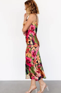 Baltic Born Kala Slip Midi Dress | Black Multi Floral