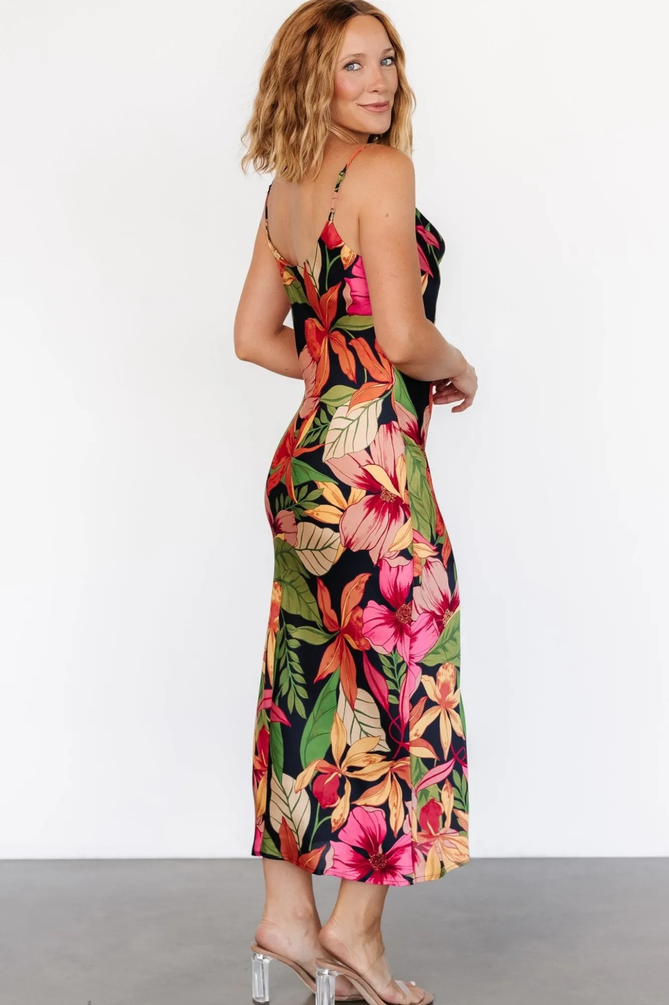 Baltic Born Kala Slip Midi Dress | Black Multi Floral