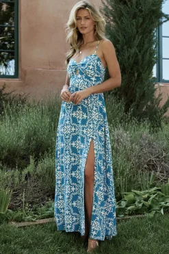 Baltic Born Kali Maxi Dress | Blue + White