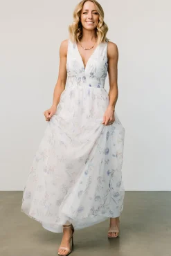 Baltic Born Kamila Tulle Maxi Dress | White Floral