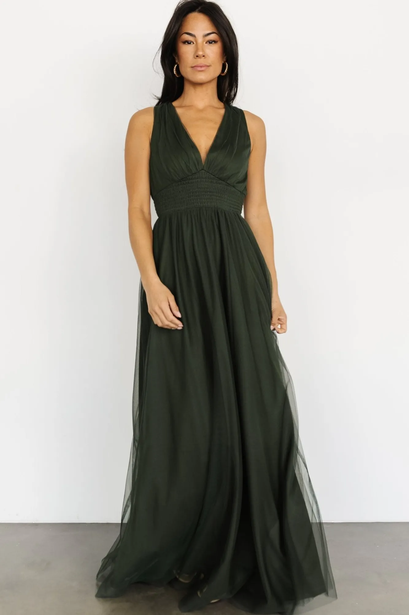 Baltic Born Kamila Tulle Maxi Dress | Juniper Green
