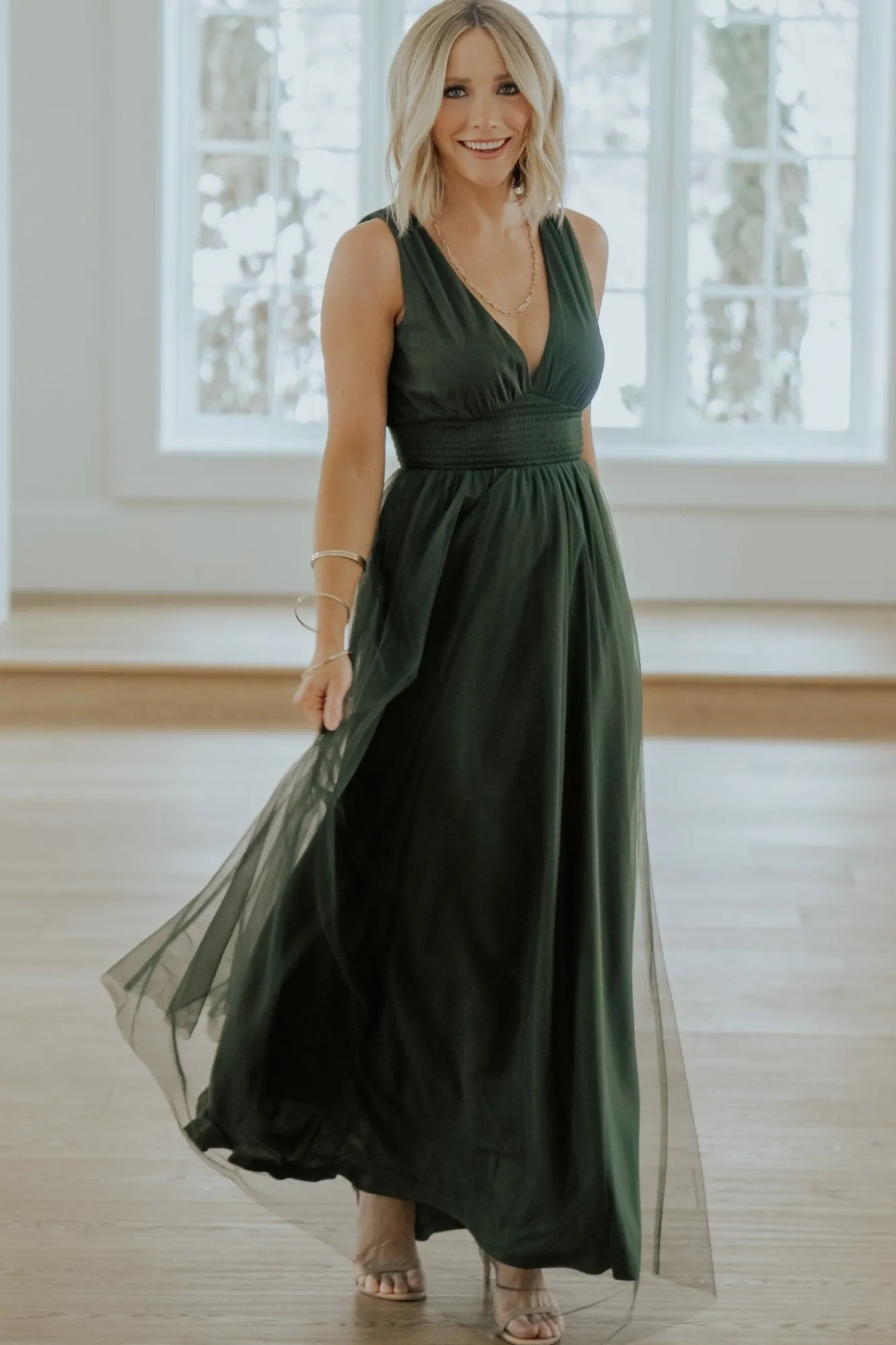Baltic Born Kamila Tulle Maxi Dress | Juniper Green