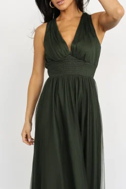 Baltic Born Kamila Tulle Maxi Dress | Juniper Green