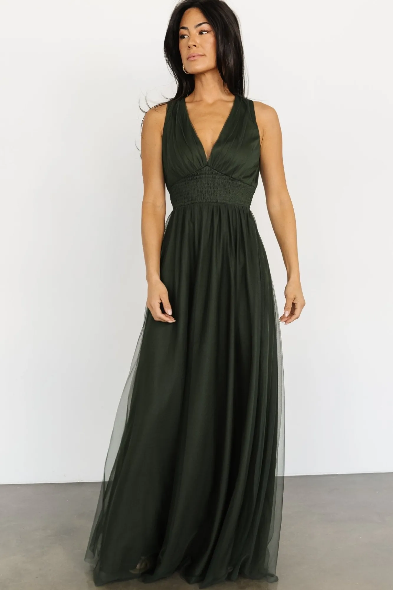 Baltic Born Kamila Tulle Maxi Dress | Juniper Green