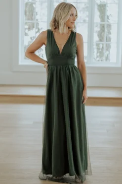 Baltic Born Kamila Tulle Maxi Dress | Juniper Green