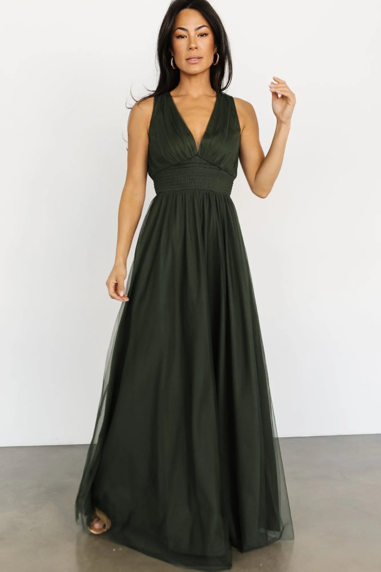 Baltic Born Kamila Tulle Maxi Dress | Juniper Green