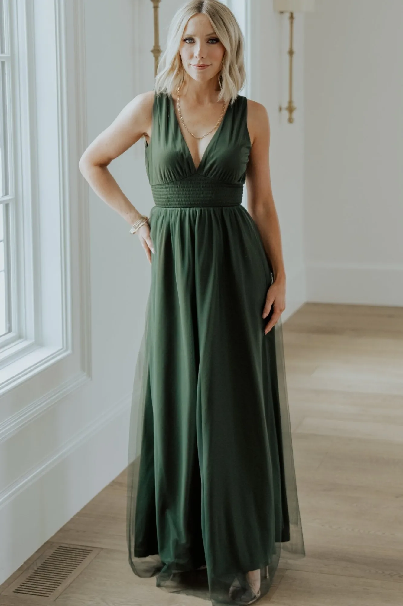 Baltic Born Kamila Tulle Maxi Dress | Juniper Green