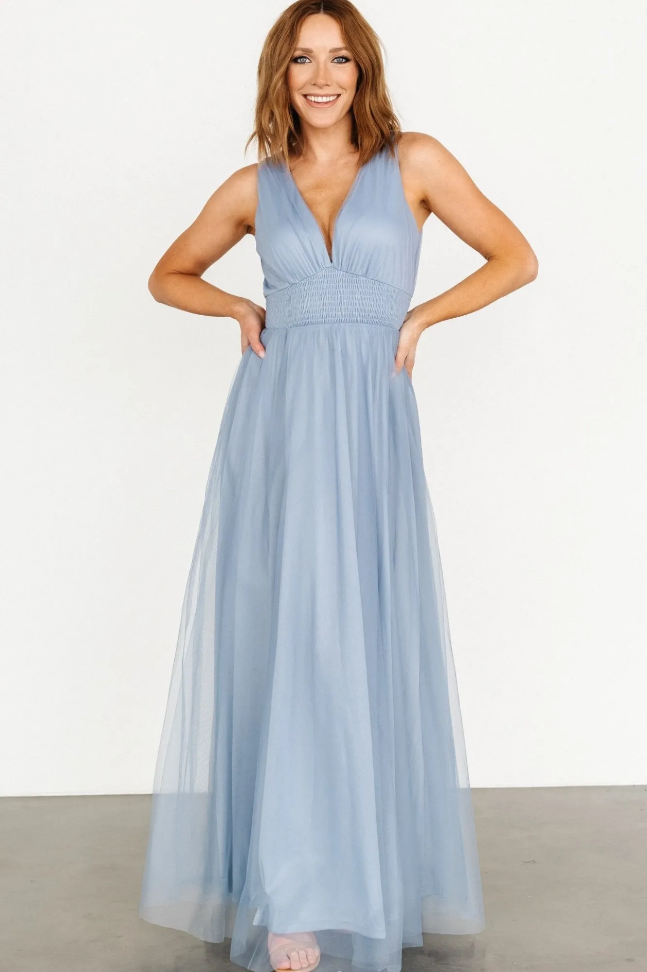 Baltic Born Kamila Tulle Maxi Dress | Whisper Blue