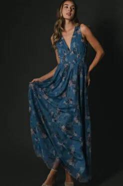 Baltic Born Kamila Tulle Maxi Dress | Blue Multi Floral