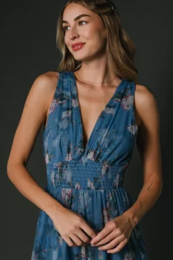 Baltic Born Kamila Tulle Maxi Dress | Blue Multi Floral