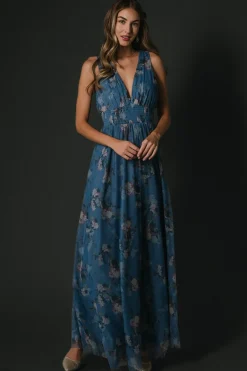 Baltic Born Kamila Tulle Maxi Dress | Blue Multi Floral