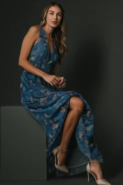 Baltic Born Kamila Tulle Maxi Dress | Blue Multi Floral