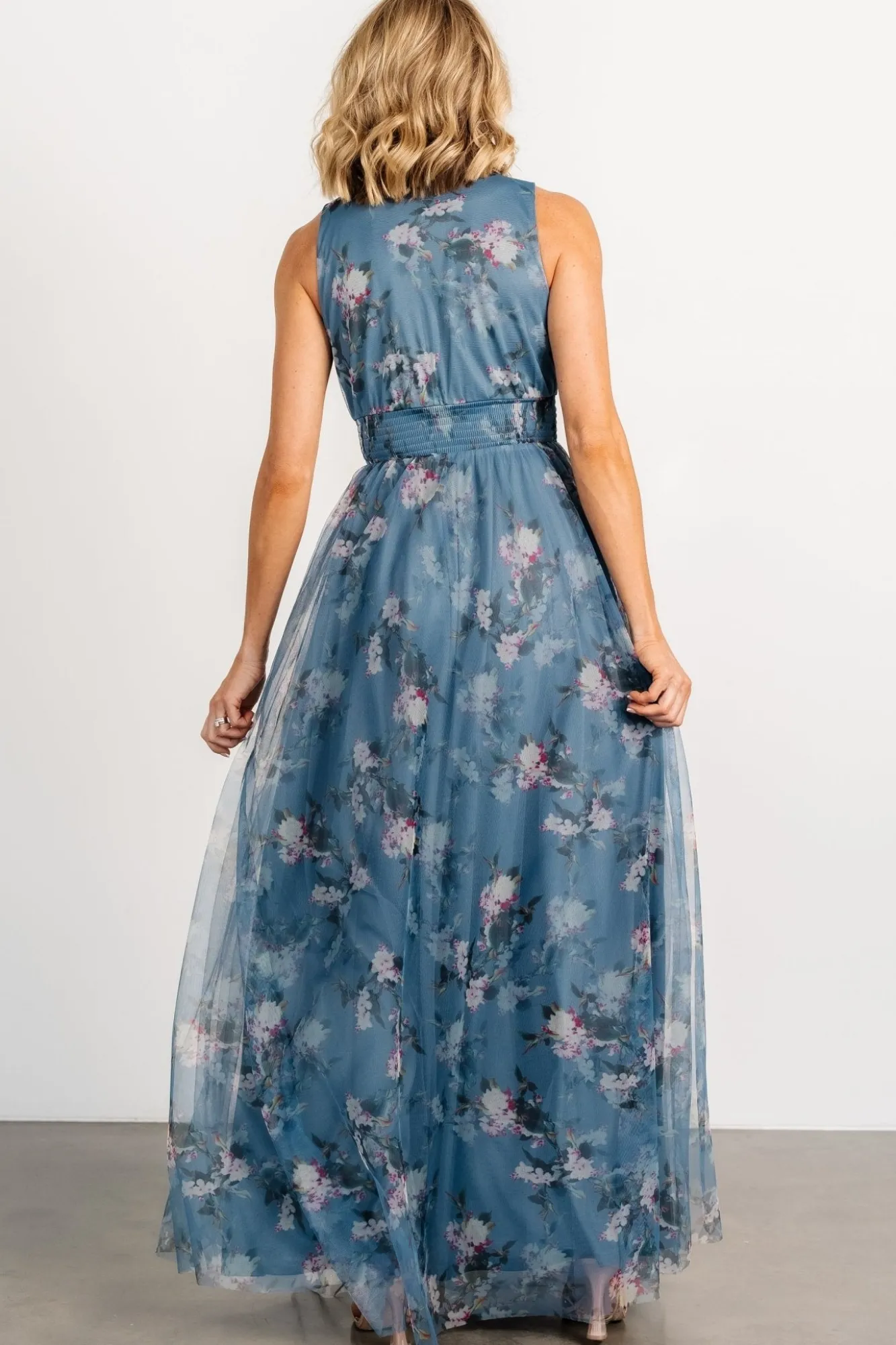 Baltic Born Kamila Tulle Maxi Dress | Blue Multi Floral
