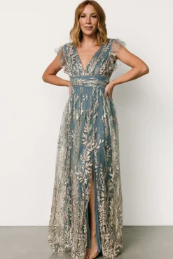 Baltic Born Karina Shimmer Gown | Blue + Rose Gold