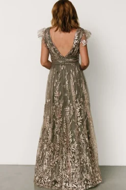 Baltic Born Karina Shimmer Gown | Eucalyptus + Rose Gold