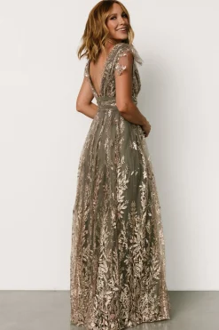 Baltic Born Karina Shimmer Gown | Eucalyptus + Rose Gold