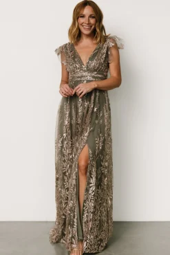Baltic Born Karina Shimmer Gown | Eucalyptus + Rose Gold