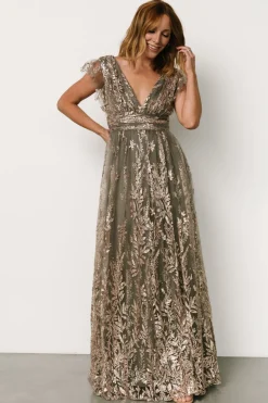 Baltic Born Karina Shimmer Gown | Eucalyptus + Rose Gold