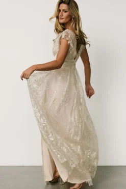 Baltic Born Karina Shimmer Gown | Ivory + Silver