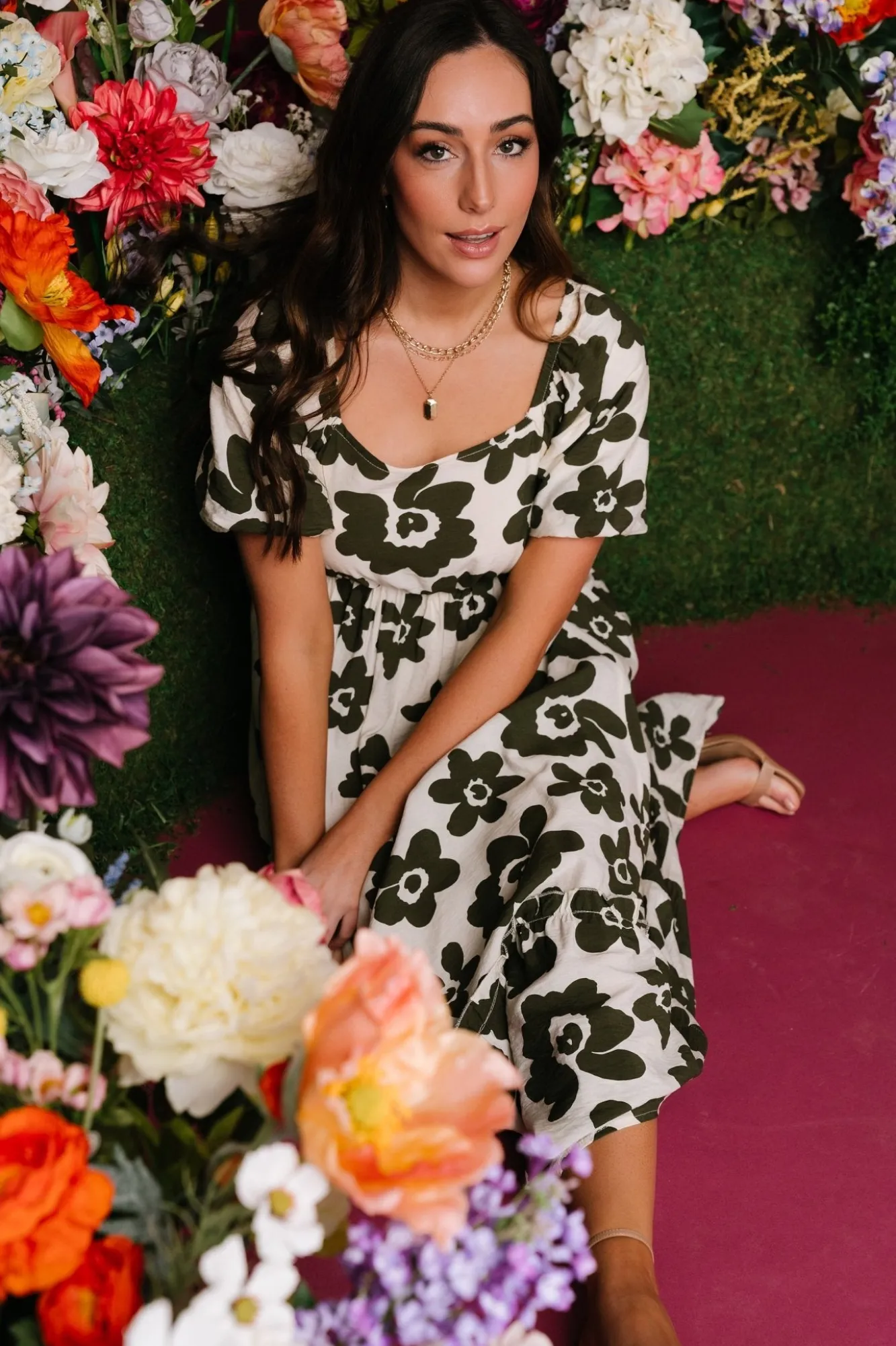 Baltic Born Kasey Maxi Dress | Olive + Ivory Print