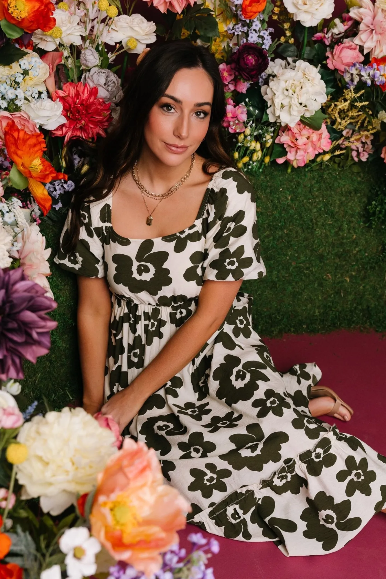 Baltic Born Kasey Maxi Dress | Olive + Ivory Print
