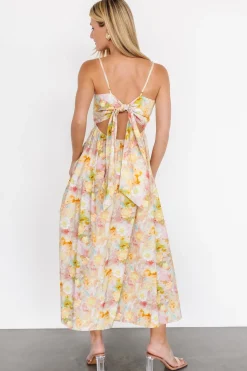 Baltic Born Katalina Back Tie Midi Dress | Pastel Multi