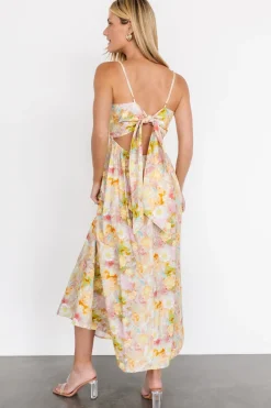 Baltic Born Katalina Back Tie Midi Dress | Pastel Multi