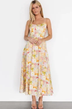 Baltic Born Katalina Back Tie Midi Dress | Pastel Multi