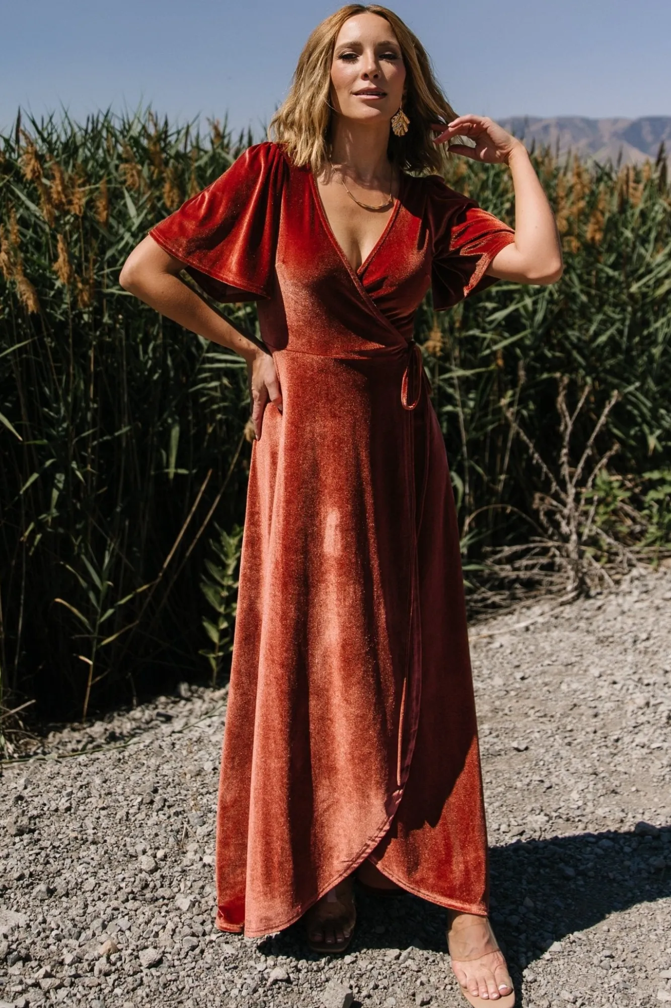 Baltic Born Katelyn Velvet Maxi Wrap Dress |