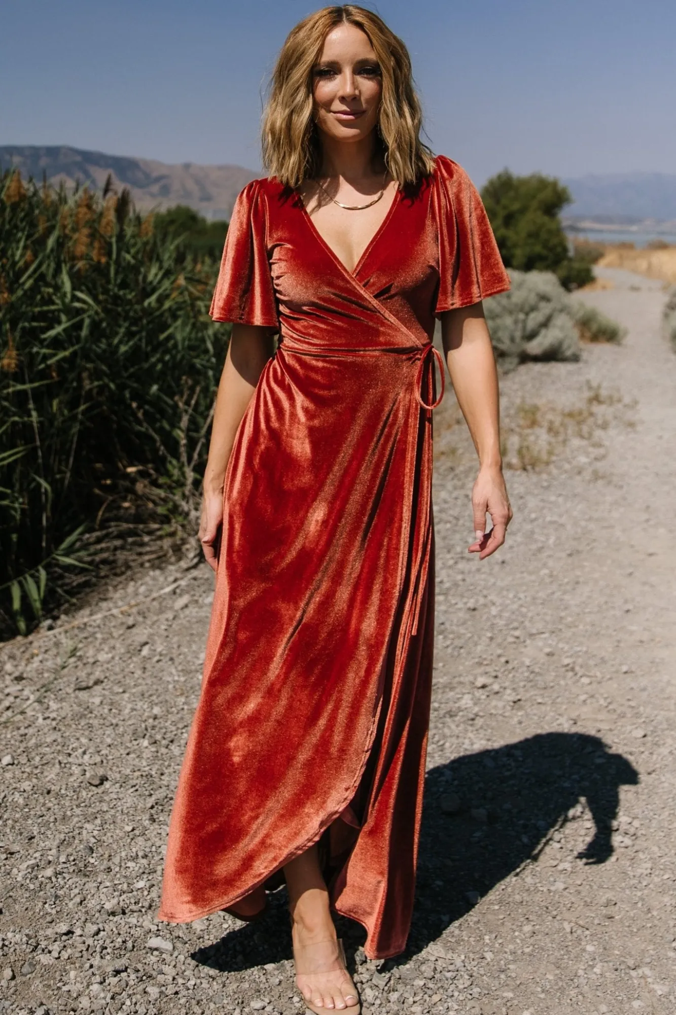 Baltic Born Katelyn Velvet Maxi Wrap Dress |