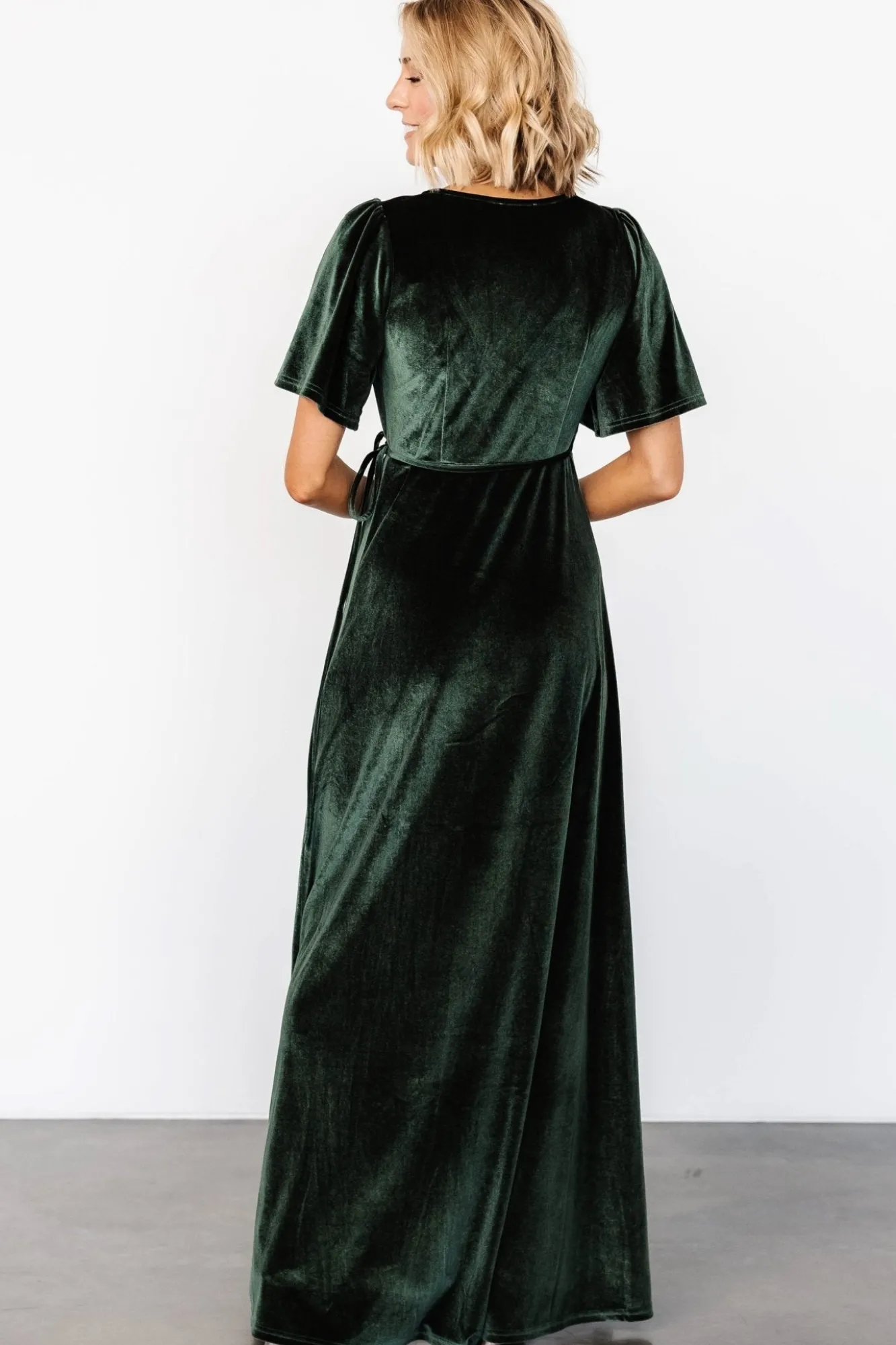 Baltic Born Katelyn Velvet Maxi Wrap Dress | Deep Green