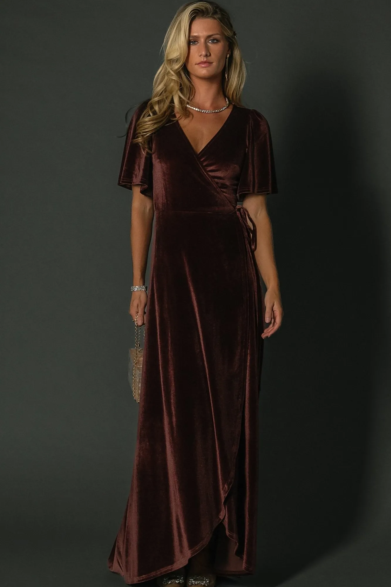 Baltic Born Katelyn Velvet Maxi Wrap Dress |