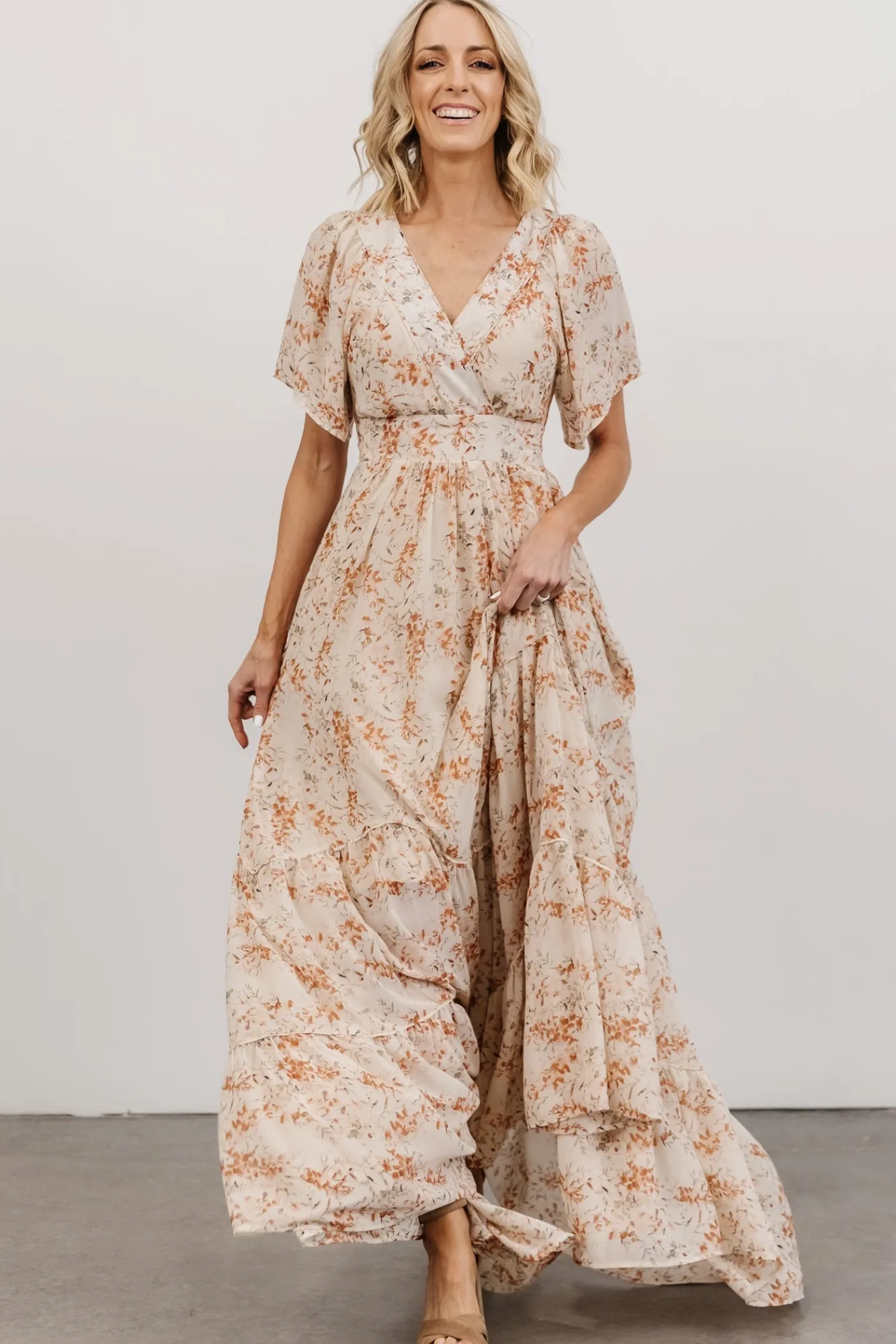 Baltic Born Katherine Maxi Dress | Cream + Rust Floral