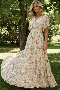 Baltic Born Katherine Maxi Dress | Cream + Rust Floral