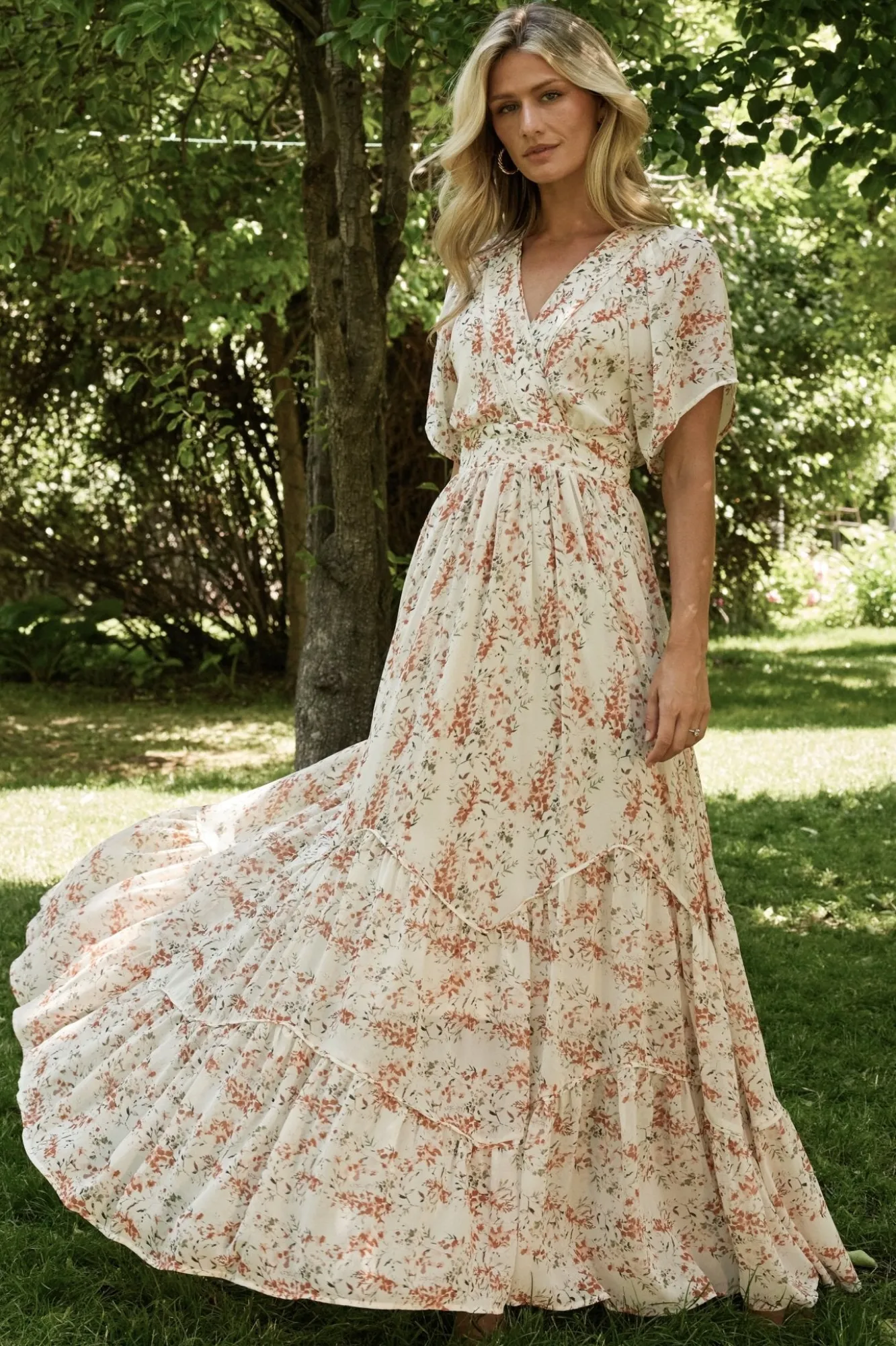 Baltic Born Katherine Maxi Dress | Cream + Rust Floral
