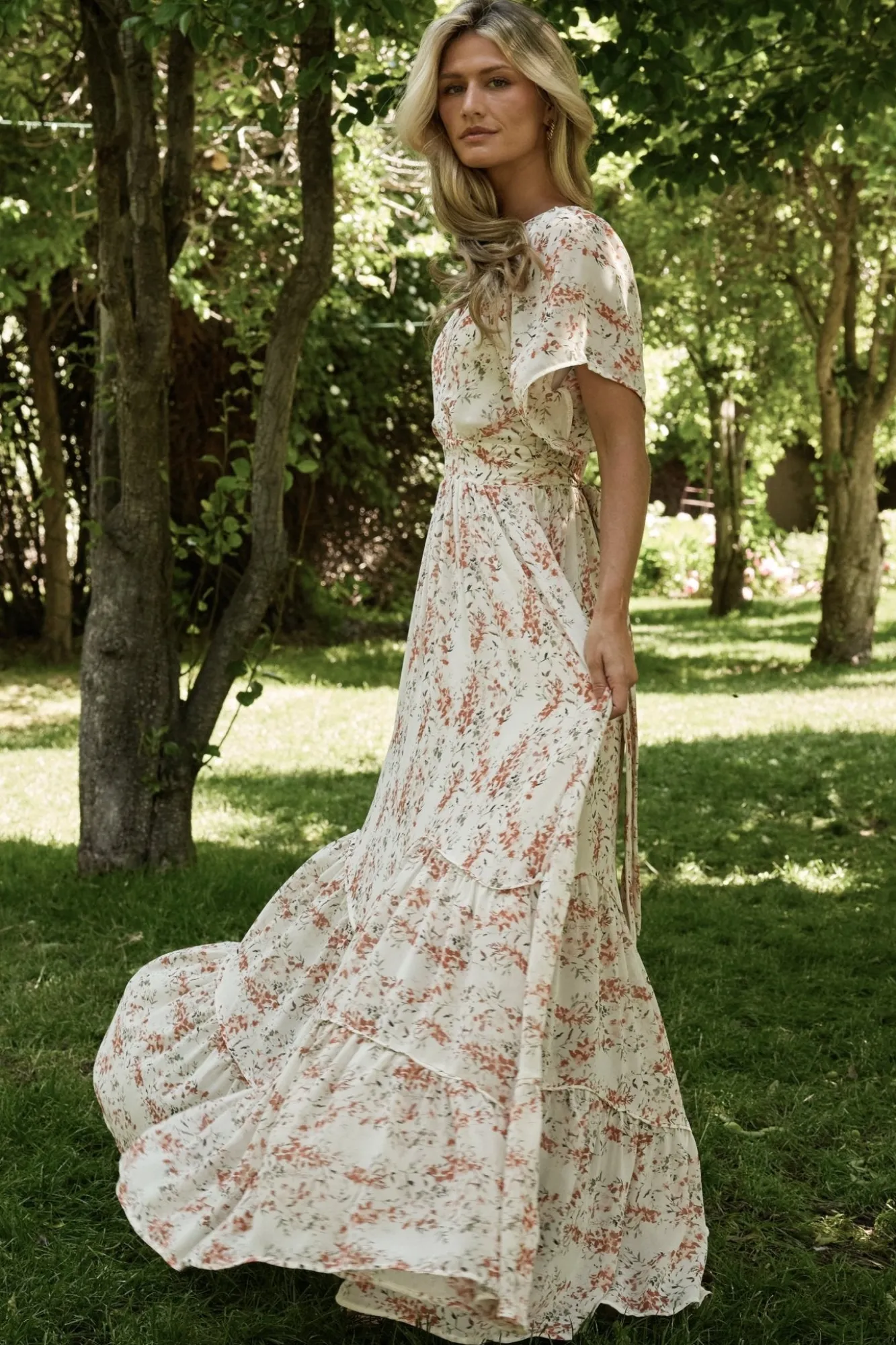 Baltic Born Katherine Maxi Dress | Cream + Rust Floral