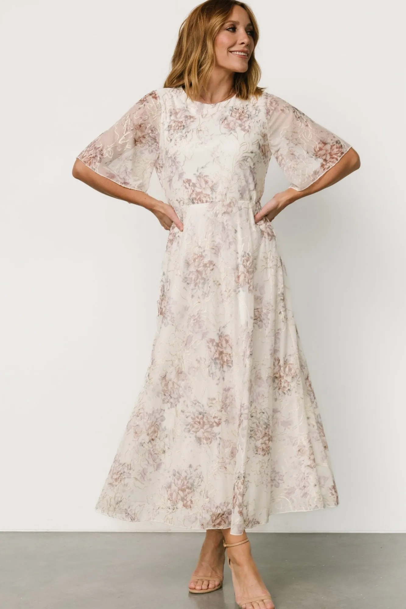 Baltic Born Kathreen Midi Dress | Ivory Floral